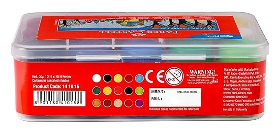 Faber-Castell Poster Color Plastic Box - Pack of 15 (Assorted)