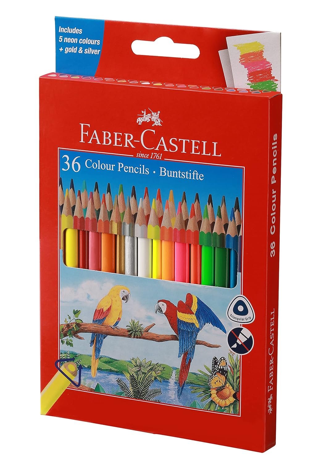 Faber-Castell 36 Triangular Colour Pencils|Multicolor