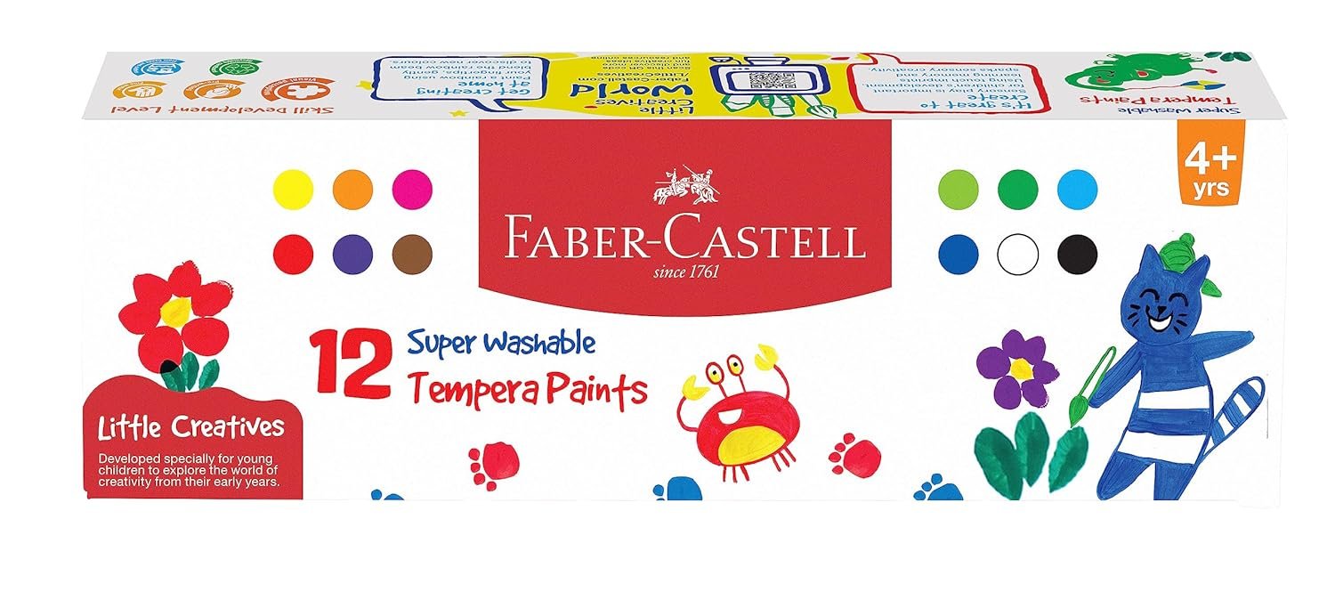 Faber-Castell Tempera Paint Set - Pack of 12 (Assorted)